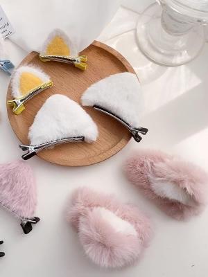 Plush cat ears hair card sweet and cute girls rabbit hair clip headdress Japan and South Korea super hot hair accessories top cl